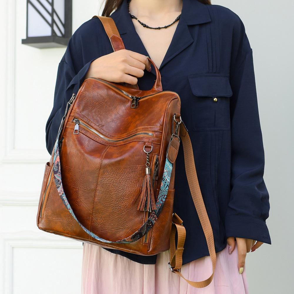 Colorful Shoulder Strap Large-capacity Student Backpack, Shoulder Bag, Double-shoulder Bag Casually