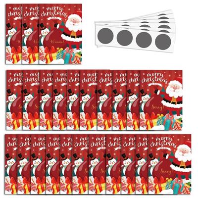 24pcs/set Festive Party Game Scratch Cards Surprise Reveal for Christmas Celebrations
