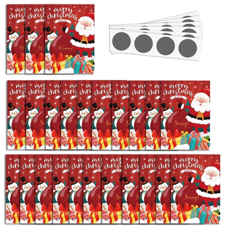 

24pcs/set Festive Party Game Scratch Cards Surprise Reveal for Christmas Celebrations 1