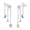 Original Design Hoop Earrings For Women 925 Silver Colorful Zircon Star Moon Series Elegant Jewelry DIY Making