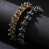 Punk Hip Hop Style Men'S Handmade Woven Alloy Keel Bracelet Adjustable Size Hand Accessory