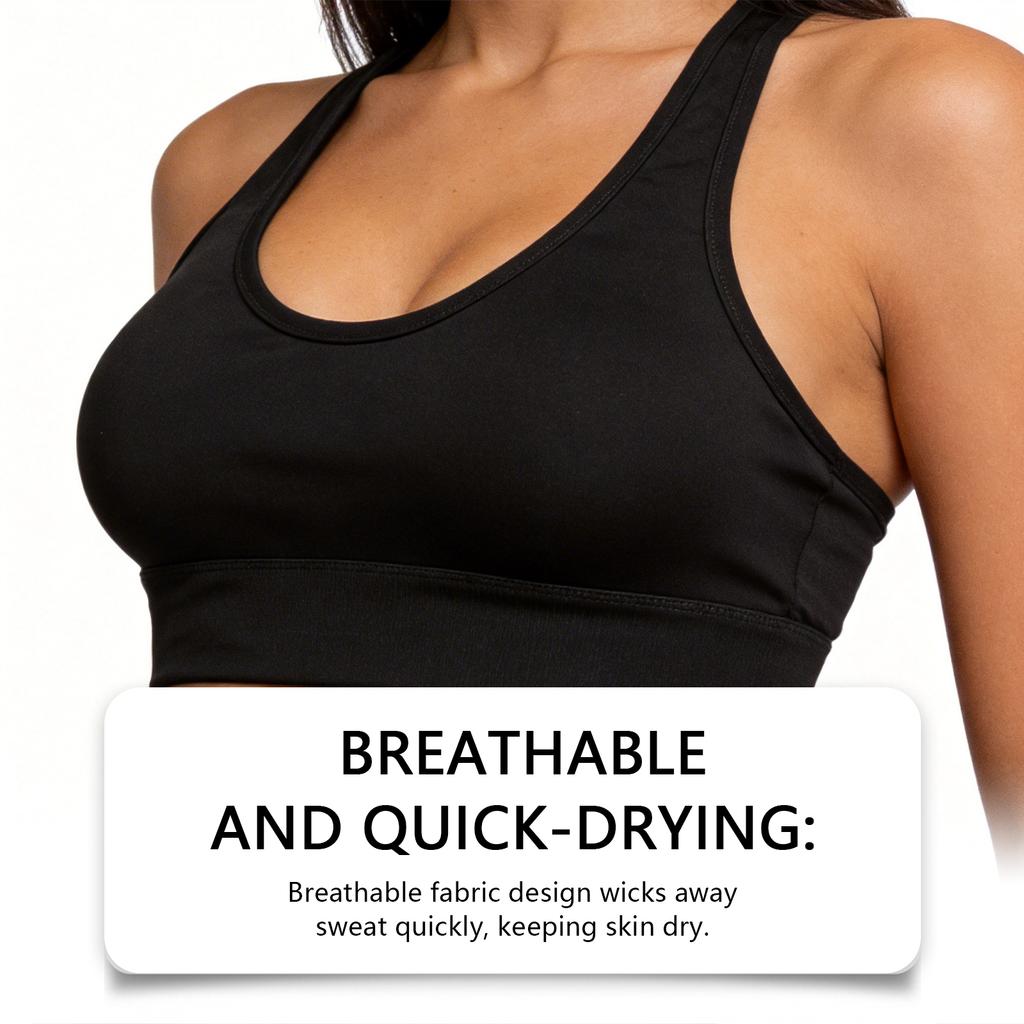 Zeriluna Cross-over shock-absorbing sports bra Cross-cross cushioning, high elasticity, breathable, stable support, comfortable sports bra