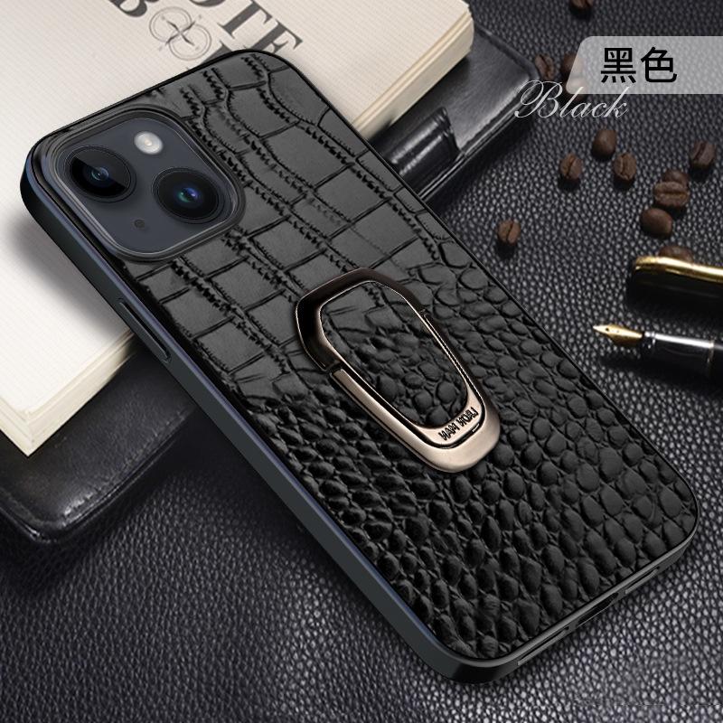 LANGSIDI Magnetic Ring Leather Case for iPhone 15 14 Pro Max 13 12 11 7 8 Plus Xs X XR SE 3 Crocodile Texture Stand Back Cover