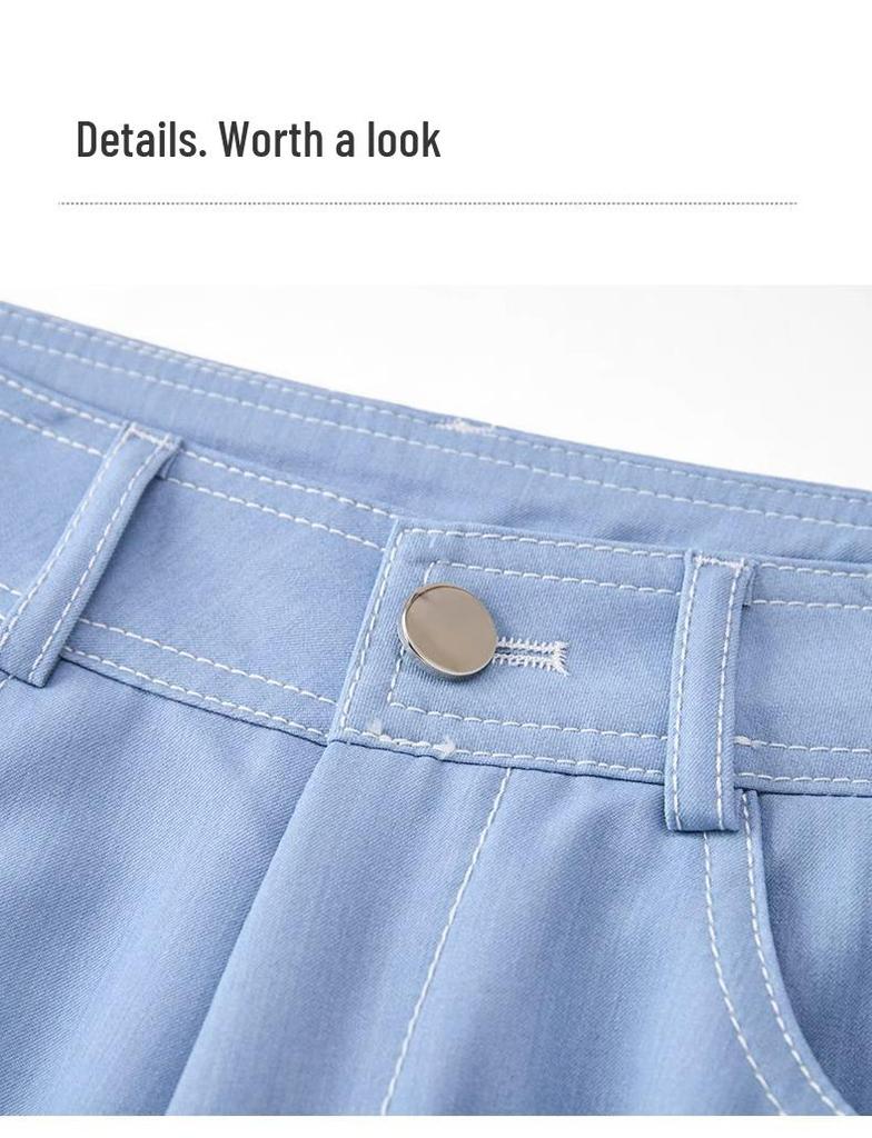 Women's Summer 2025 Ice Silk Tencel Jeans: New Loose, Slimming, Wide-Leg and Straight-Leg Styles