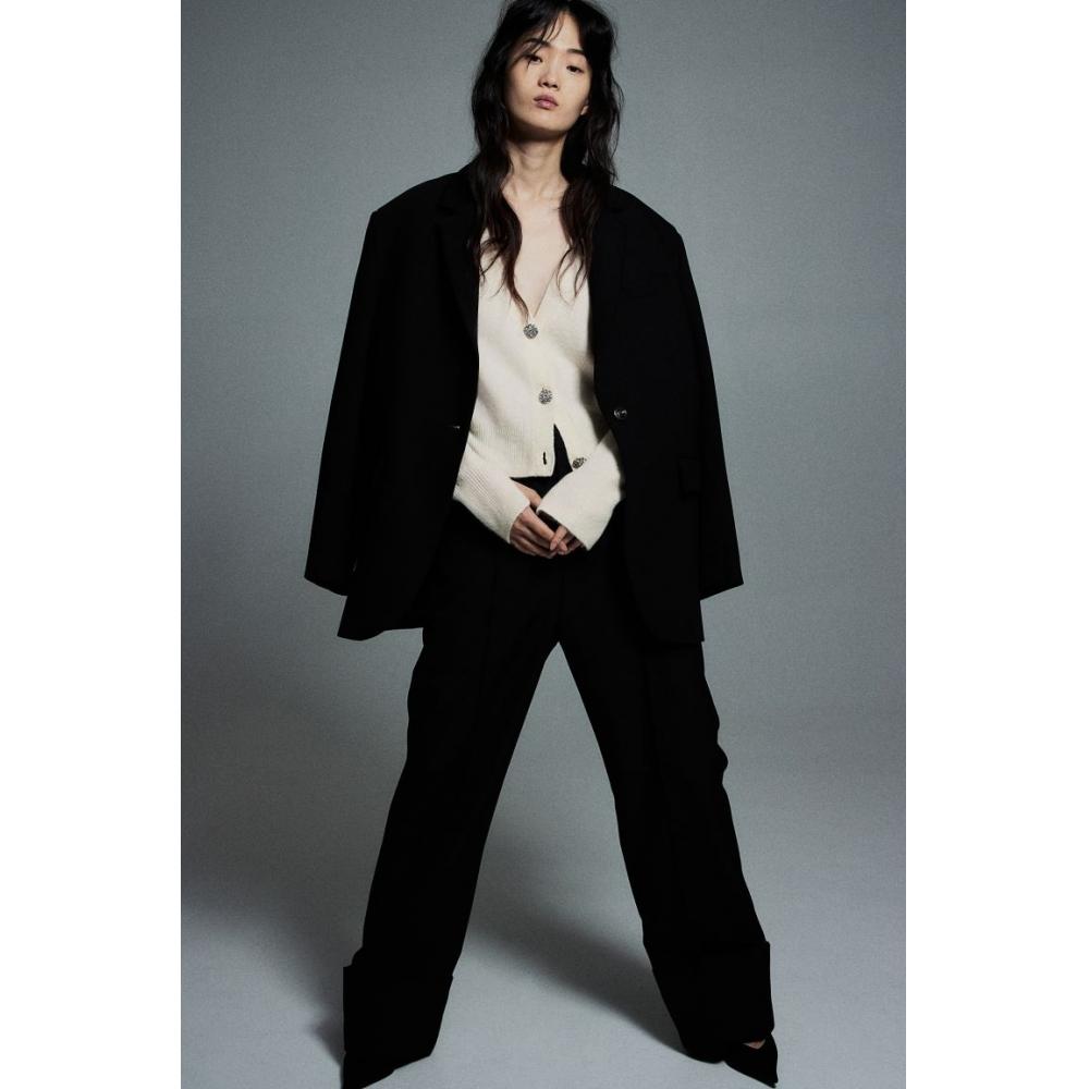 

Кардиган на пуговицах HM со стразами, белый