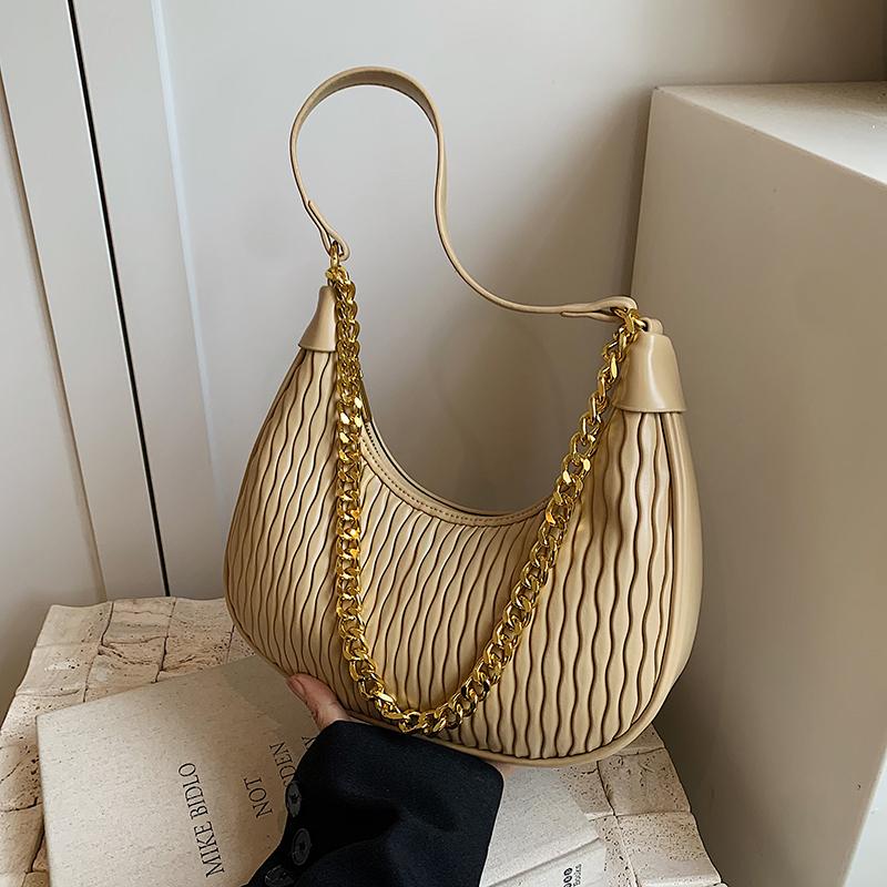 Fashionable and Versatile Dumpling Bag  New Single Shoulder Crossbody Women's Bag Crescent Bag Light Luxury Underarm Bag