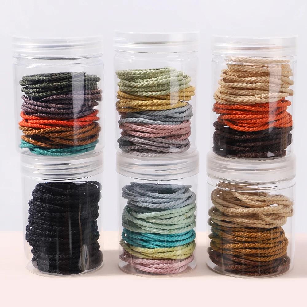 50Pcs/Box Simplicity Hair Band High Elasticity Rubber Band for Women Durable Hair Rope Canned Headband High Ponytail Hair Ties