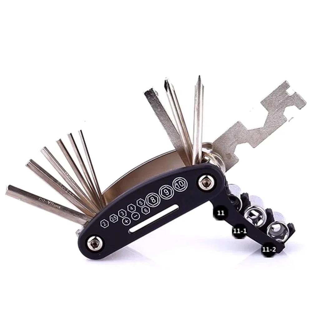 16 in 1 Portable Folding Motorcycle Bicycle Repair Tool Multifunction Cycling Mechanic Repairing Easy Tools Moto Accessories.