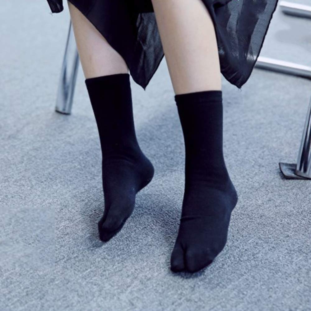 Tabi Ankelsockor En Storlek Passar Alla och [Yesallwas] Strumpor, Längd, Svart, 3-pack, Tvåtåad Bomull, Alla, Herr Dam
