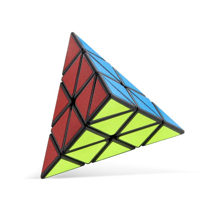 Puzzle Solid Color Black Background Sticker Third-Order Pyramid Rubik'S Cube Smooth Rotation Special-Shaped Rubik'S Cube Toy