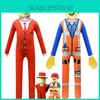 Tuta Cosplay Roblox Arancione Vivace e Rossa per Bambini con Maschera e Guanti