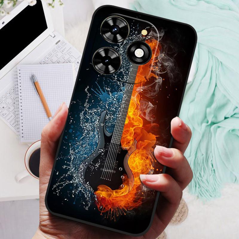 For Tecno Spark 20 Pro Case Black Silicone Bumper Wolf Lions Soft TPU Covers for Tecno Spark 20C 20 Funda Coque Spark20 KJ5