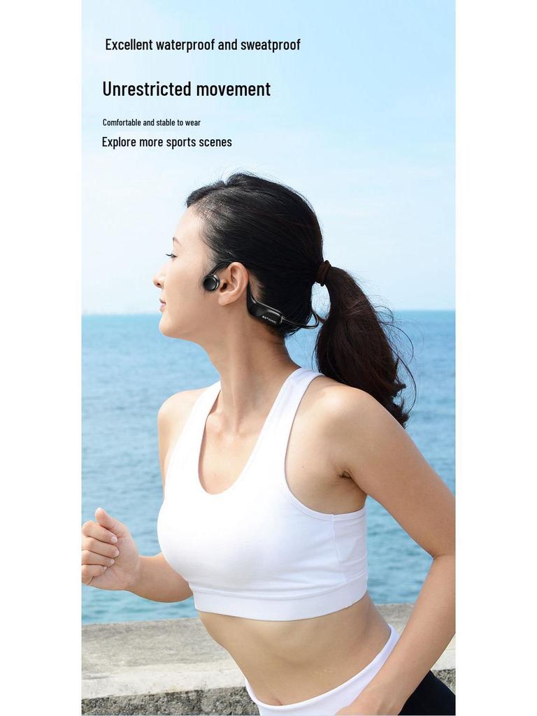 Y12 Waterproof Bone Conduction Bluetooth Earphones for Sports and Swimming – High Quality Sound, Ear-Hook Design