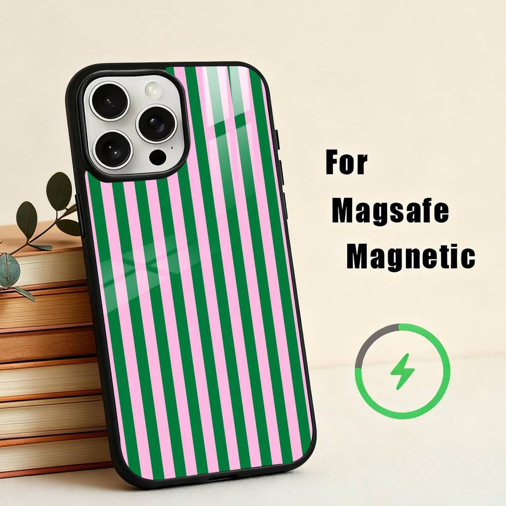 

Striped Color-Blocking Art Pattern Phone Case For iPhone17,16,15,14,13,12,11 Plus,Pro Max Magnetic For Magsafe Wireless Charging iPhone16PRO