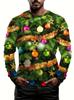 Funny Christmas Ornament Printed T-Shirt Santa Claus Costume 3D Print Men's Long Sleeve T Shirt Harajuku Pullovers Men Clothing