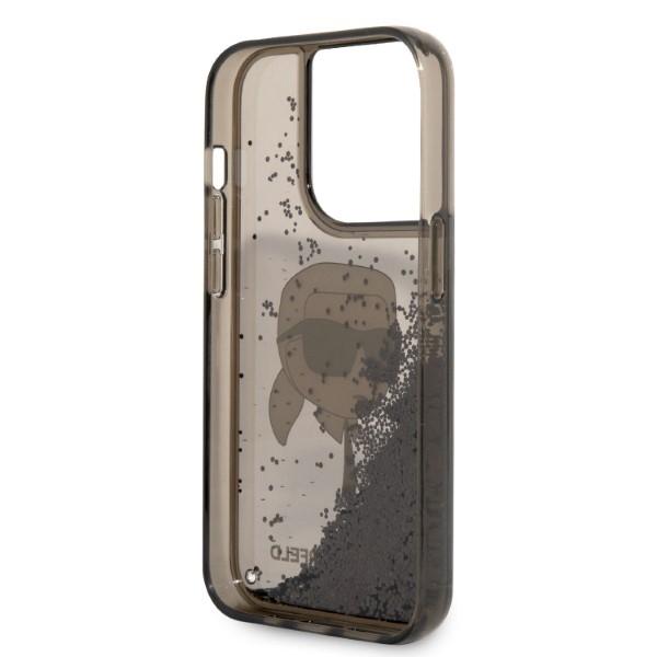 Etui Do iPhone 14 Pro Karl Lagerfeld Glitter Karl Head Czarne