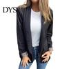 Leopard Print Office Coat Women Suit Lapel Long Sleeve Cuffs Workwear Jacket Solid Color Loose Fit Open Front Casual Business Outwear