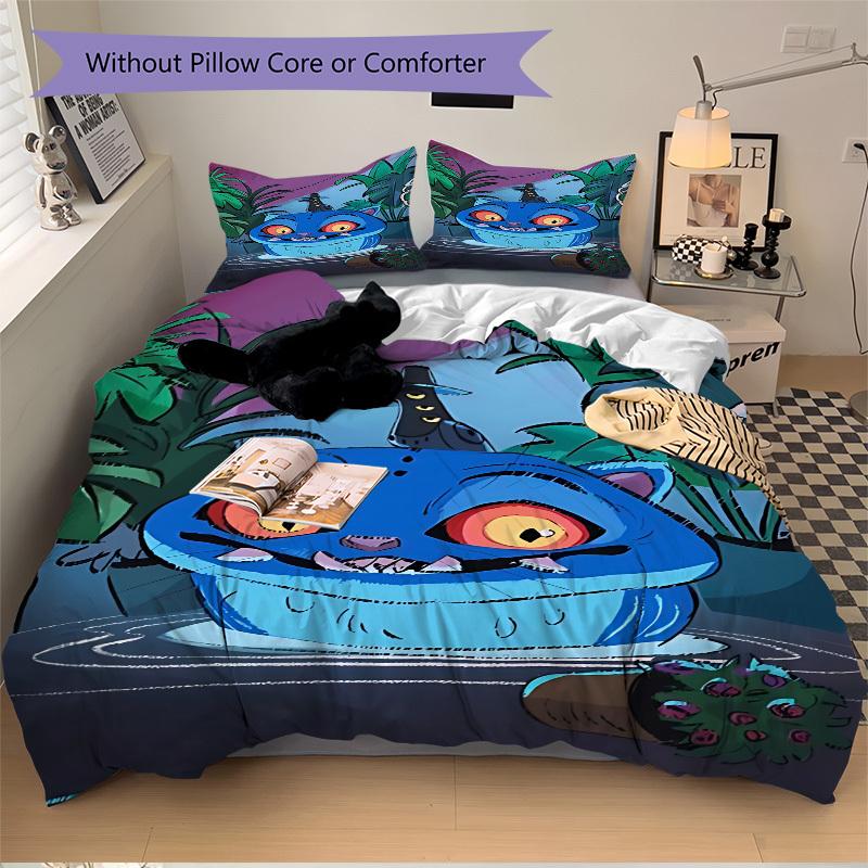 Set Biancheria da Letto 3 Pezzi Cacciatori di Demoni K-Pop Include 1 Piumone + 2 Federe, Senza Imbottiture per Cuscini, Morbido Confortevole, Leggero Traspirante,