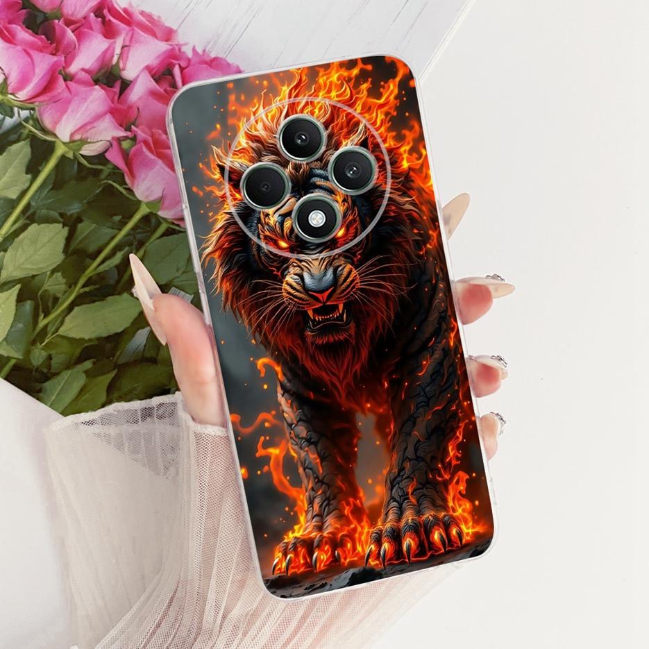For Oppo Reno 12F 5G Case Reno12 FS Cool Dragon Tiger Painted Cover Soft Silicone Phone Case For Oppo Reno12 F 4G Reno12F Fundas
