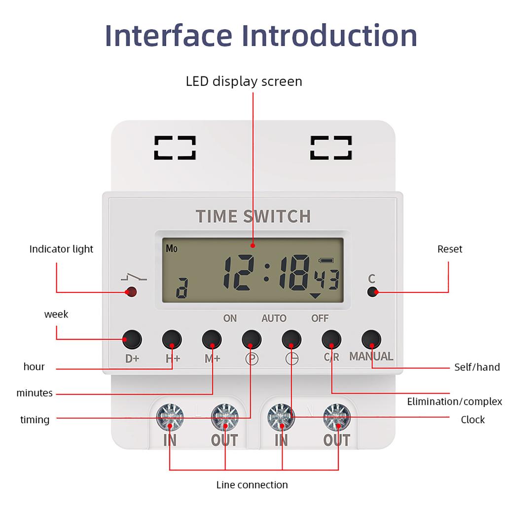 Flame Retardant Timing Switches User Friendly Timing Switches High Load Capacity Timing Switches Simple Installation