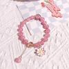 Little Daisy Popcorn Bracelet with Pink Crystal Sunflower – Versatile Women's High-End Feel