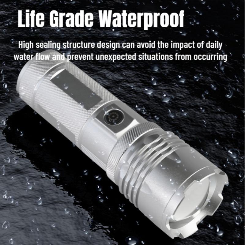 High Power LED Flashlight White Laser Telescopic Zoom Torch COB Light Rechargeable Outdoor Tactical Hand Lamp Camping Lantern