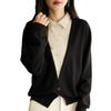 Women S V Neck Long Sleeve Fake Two Piece Knit Cardigan Casual Outerwear