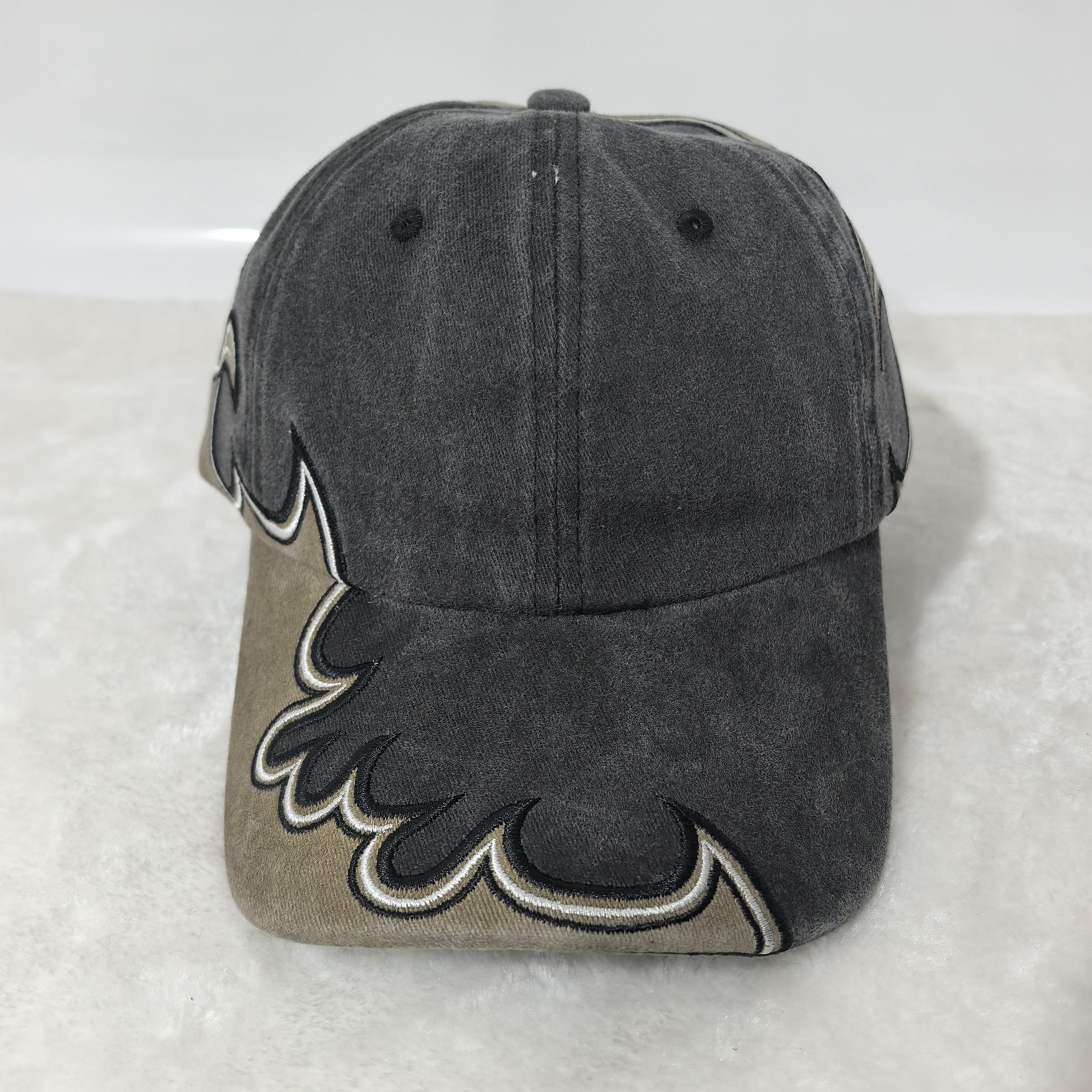 YIRAN Dayang hat Retro Gewassen Vlam Borduurwerk Baseballpet Streetwear Unisex Verweerde Dad Hat Hip Hop Truckerpet Voor Mannen Vrouwen Adjustable