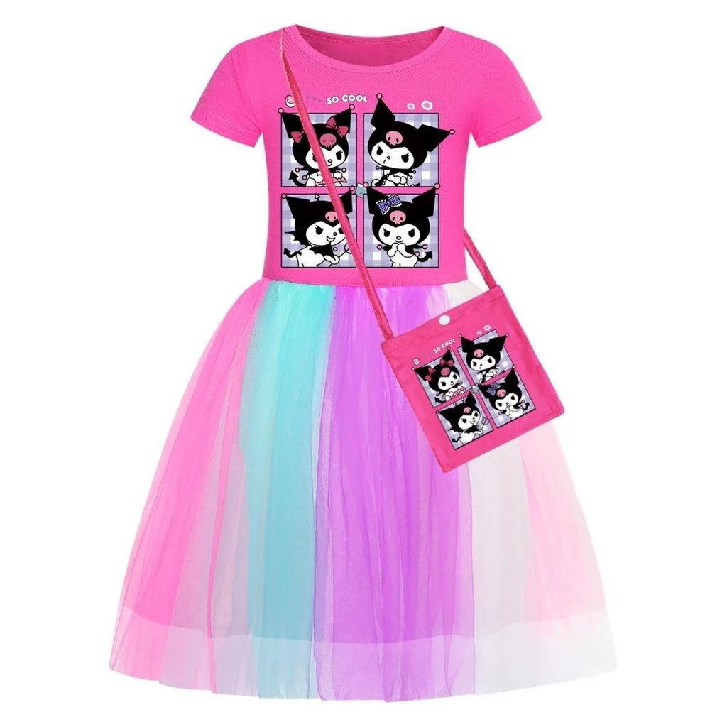 Children Princess Dress Summer Anime Cartoon Kids Girls Lace Mesh Skirt Baby Birthday Party Dresses Gifts