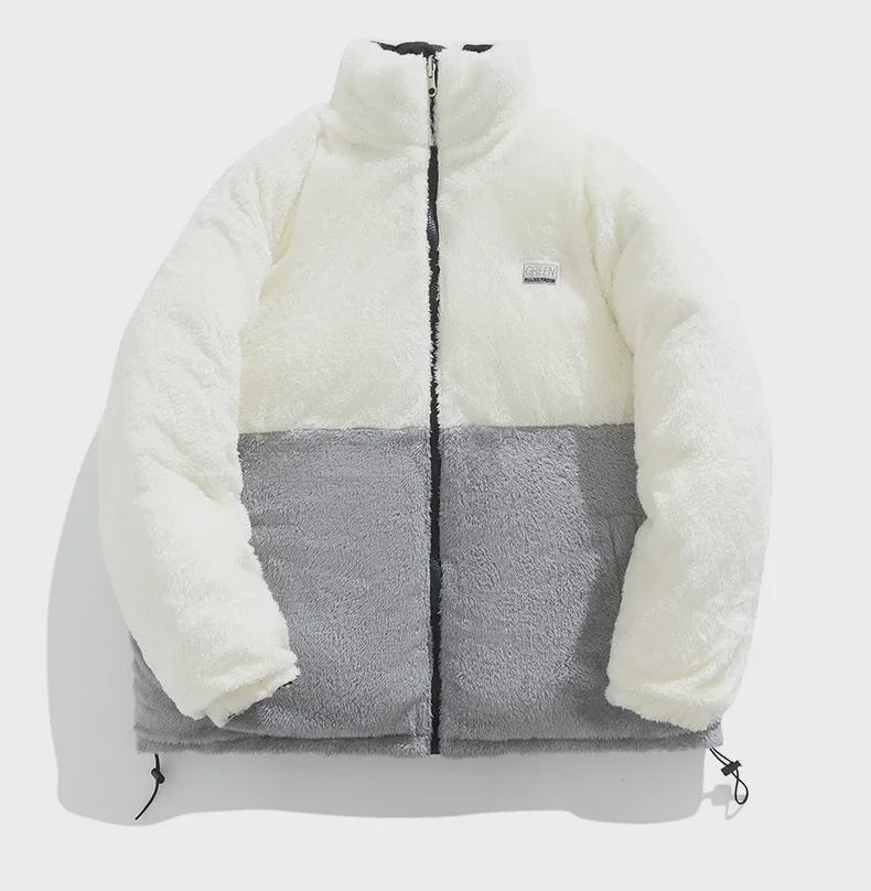 Unisex Lambskin Cotton Jacket: Stylish, Double-Sided, Plush, and Thick for Winter