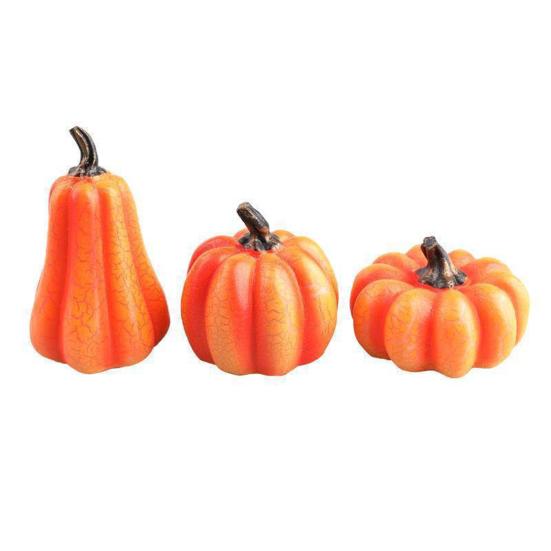 Cracked Pumpkin Figurine Halloween Light-up Pumpkin Sculpture Resin Fall Thanksgiving Tabletop Centerpiece for Halloween Autumn Harvest Home Decor