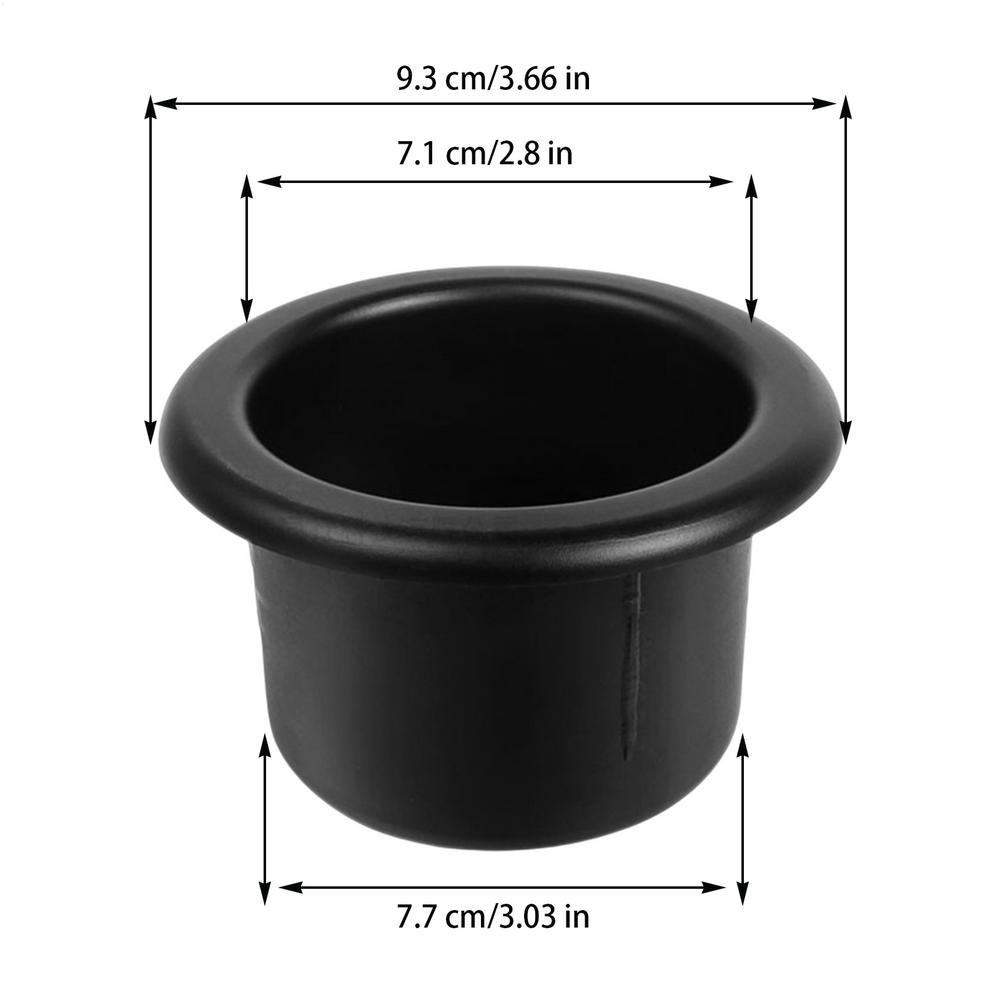 72mm/77mm/79mm Schwarzer Einbau-Getränkehalter für Wohnmobil, Auto, Boot, Anhänger. Platz für Getränkeflaschen, Wasserbecher