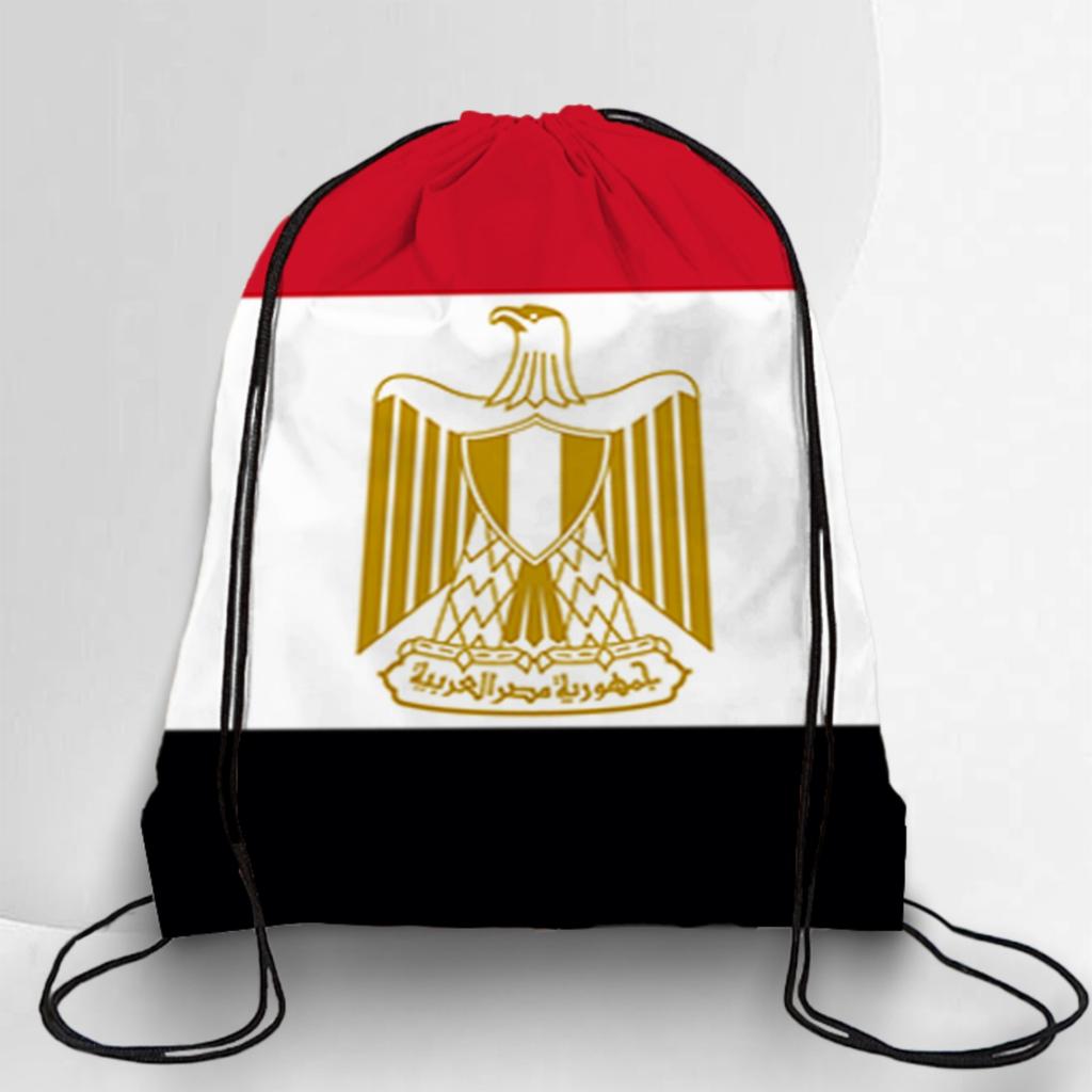 Drawstring Backpack Storage Bag Portable Fan Shoulder Bag with National Flag Print Lightweight Design for Daily Use Travel Sports