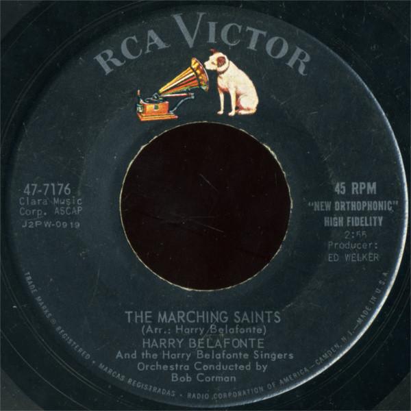 7inch Record HARRY BELAFONTE - Marching Saints / Did You Hear Abou 477176 RCA Victor 1958 US Reggae, Ska & Dub Used