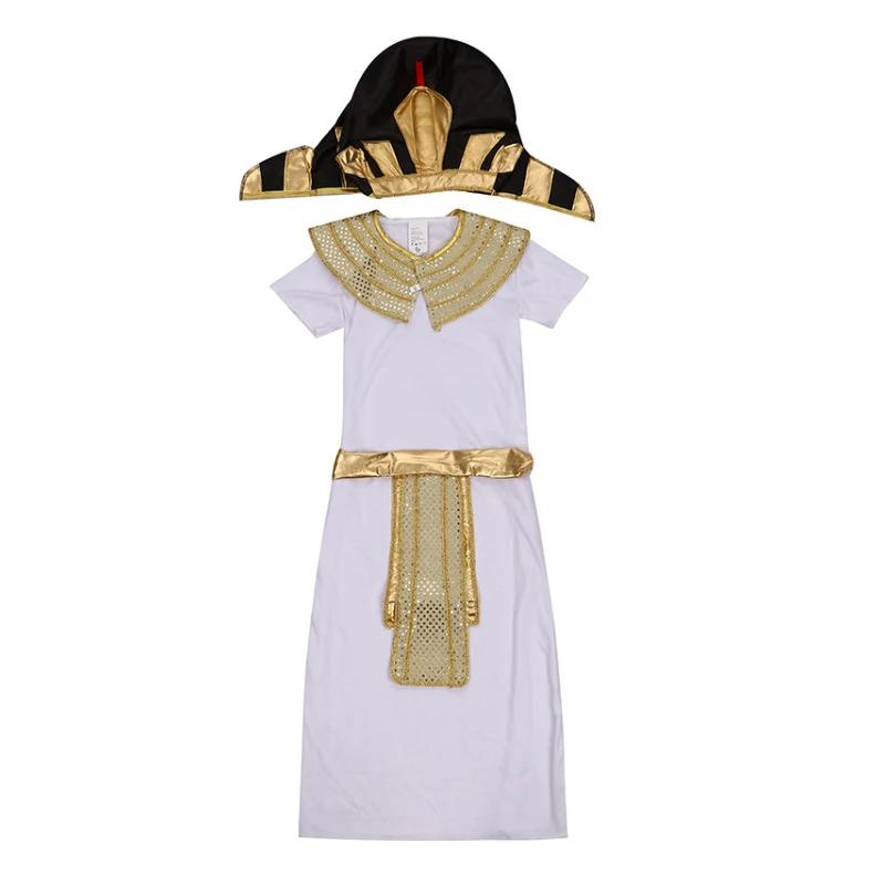Sydanne Kids Ancient Egyptian King Pharaoh Robe Jumpsuit Cosplay Costume Halloween Dance Stage Performance Clothes