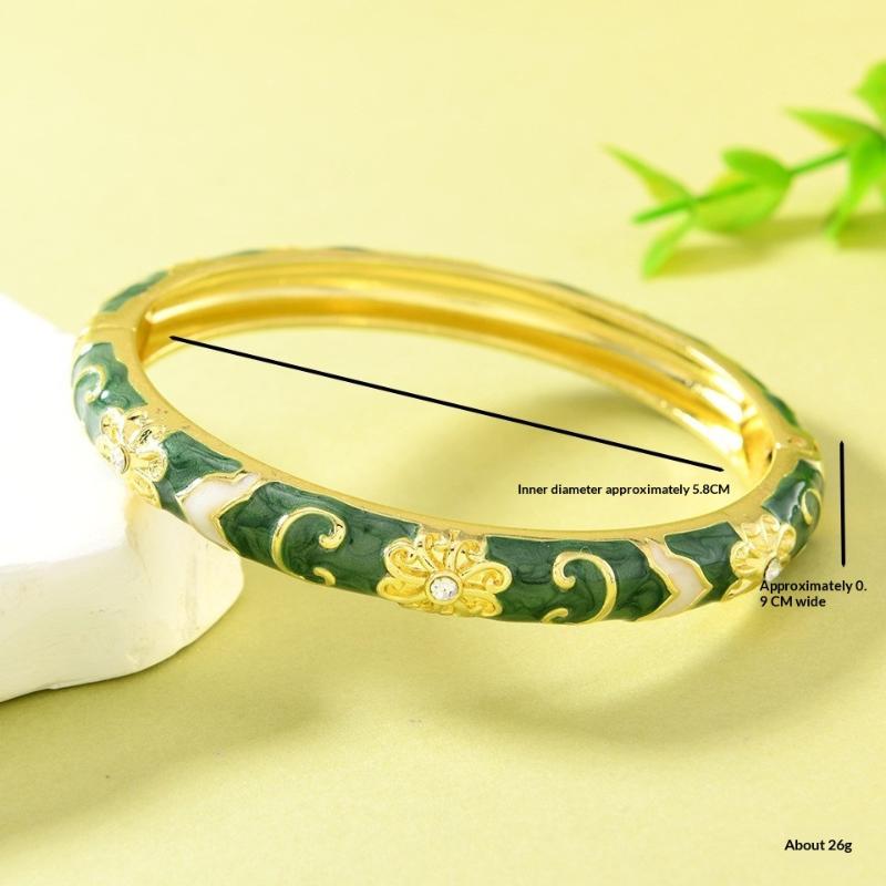 Oriental Bracelets Chinese Cloisonne Enamel Bracelet Traditional Flower Bangle Ethnic Vintage Women'S Hand Jewelry Gift