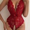 Sultry Spring/Summer Lace Halter Backless Bodysuit