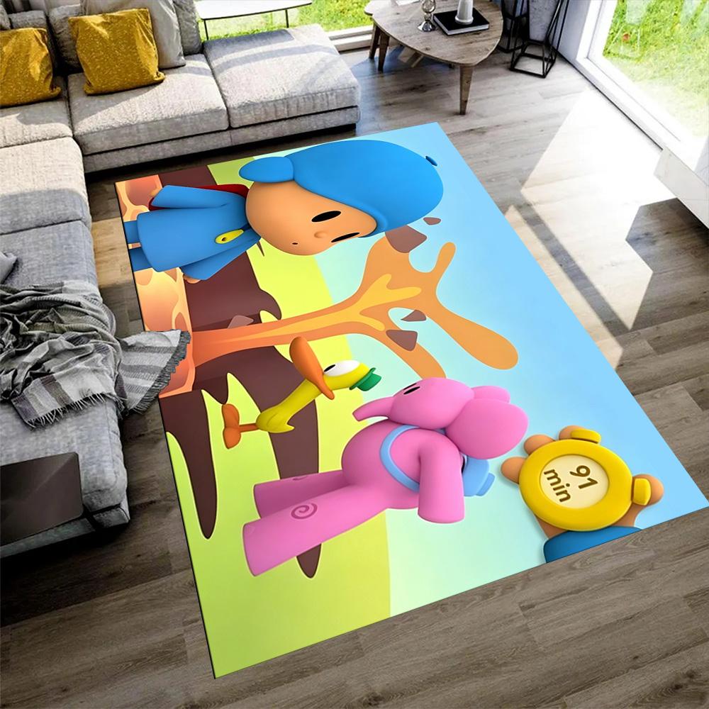 Pocoyo Floor Rug Office Rug Suitable for Balcony Bedrooms Foyer Game Room Antislip Carpet Anime Office Decor