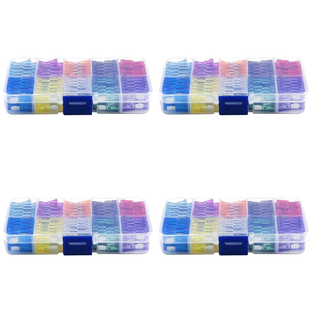 100-500Pcs Auto Fuse Kit Car Fuse Assortment Blade Type Fuse Assorted Kit with Box 2A 3A 5A 7.5A 10A 15A 20A 25A 30A 35A 10Types