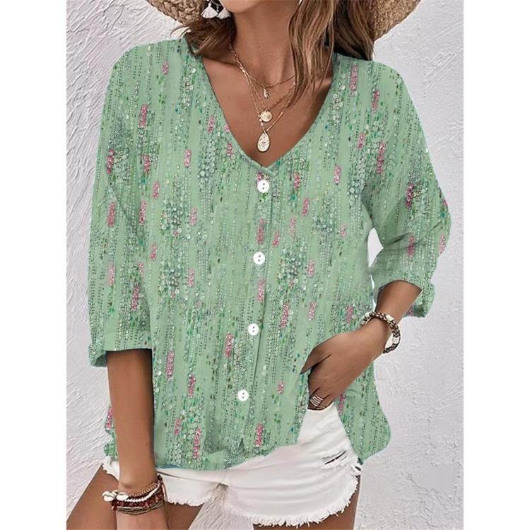 

Women Casual Linen Shirt Summer Blouse Loose Half Sleeve Button Fly Top Ladies Tunic Femme Clothing Blusas 3XL