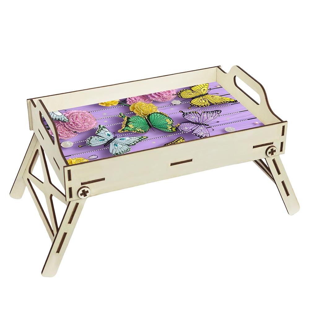 5D DIY Diamond Painting Serving Tray Wooden Diamond Art Tableware Manager Tray Diamond Decorative Serving Tray Home Decor Gift