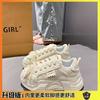 With Skirt, Little White Shoes, Women's 2025 New Spring Thick-soled Heightening Dad Shoes, Popular Versatile Sports Shoes