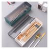 Large Capacity Cutlery Storage Box with Lid, Drainer, and Chopsticks Storage, Dustproof, Plastic Kitchen Storage Box with Lid, Kitchen Tabletop Suppli
