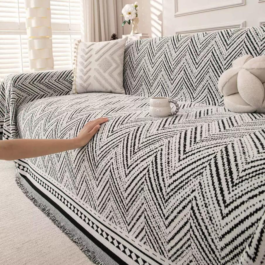 Chenille Full Coverage Slip Resistant Sofa Cover Cat Scratch Proof One Piece Throw Advanced Universal Protector