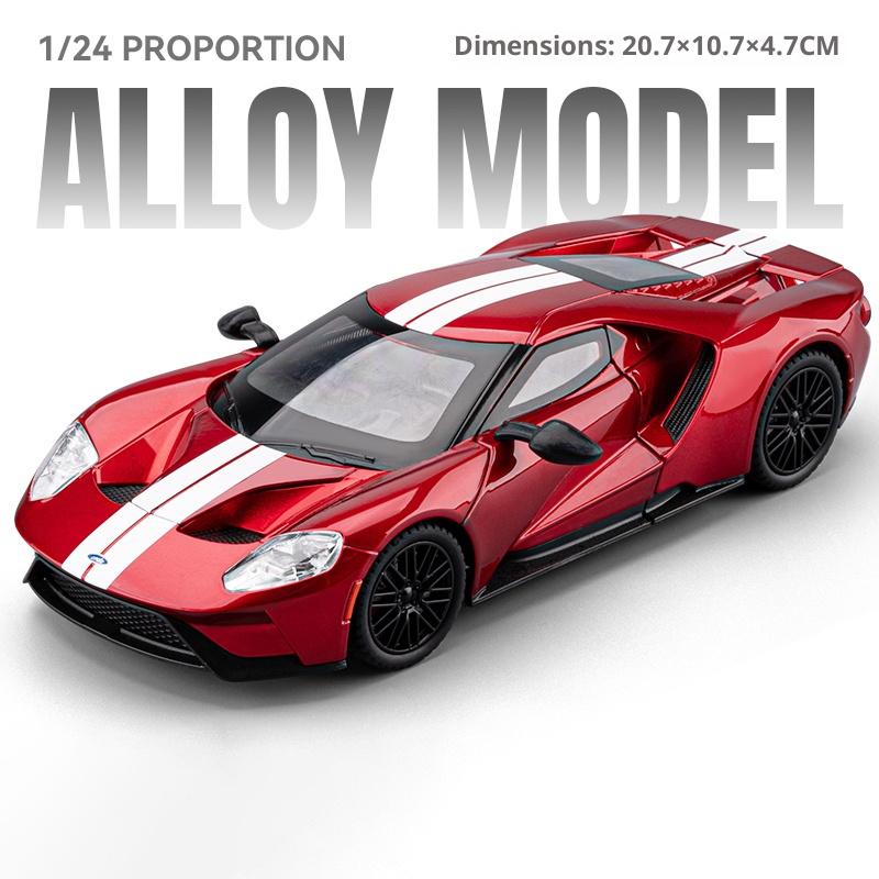 Large 1/24 Ford GT Car Model Alloy Simulation Supercar Collection Ornaments Children's Toy Car Boy Holiday Gift