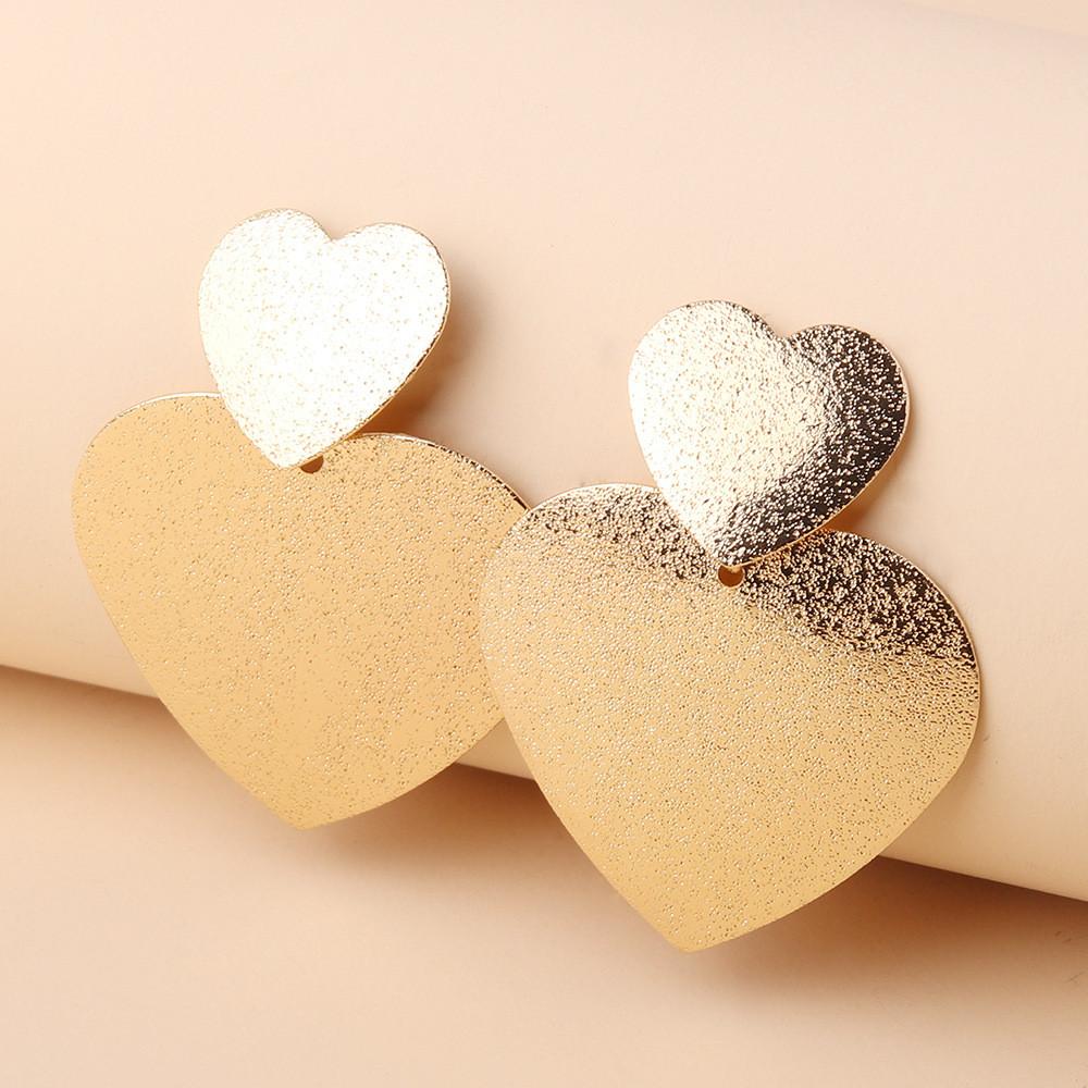 Earrings Metal Heartshaped For Women Fashion Geometric Design Gift Wedding