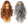 Christmas Performance Wig Jesus Magician Wizard Cosplay Wig Men's Halloween Party Stage Wig 