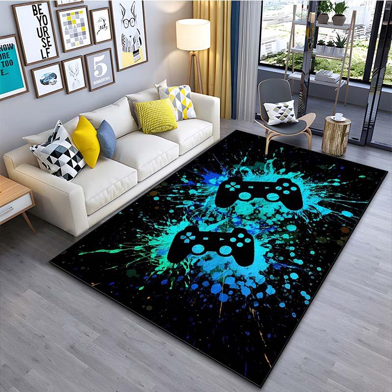 Modern Colorful Gaming Themed Print Rug for Living Room Bedroom Bedside Bathroom Floor Mat Home Area Rug Carpets Room Decor Gift