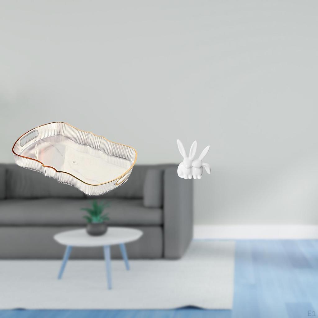 Elegant Resin Bunny Vanity Tray for Breakfast Fruit And Cosmetic Storage Modern Decorative Animal