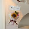 Mini Flower Crochet Bouquet Graduations Bouquet Gifts Hand-Knitted Bouquet Desk Decoration Wedding Birthday Gifts Party Favor